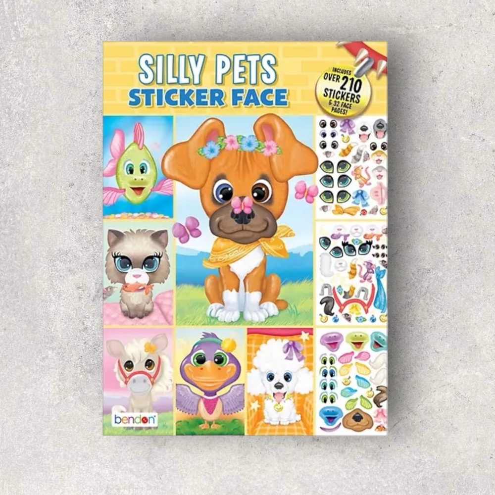 New Silly Pets Sticker Face Book